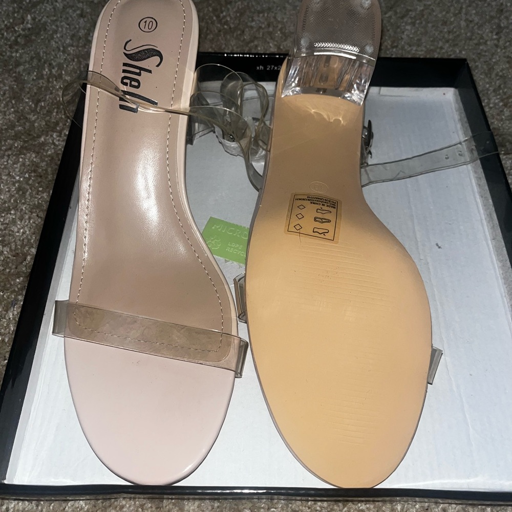 Never worn clear strapped heels